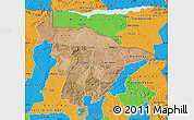 Satellite Map of Mashonaland Central, political outside