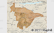 Satellite Map of Mashonaland Central, shaded relief outside