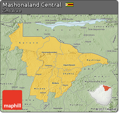 Savanna Style Map of Mashonaland Central