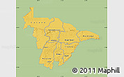 Savanna Style Map of Mashonaland Central, single color outside