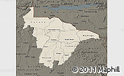 Shaded Relief Map of Mashonaland Central, darken