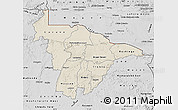 Shaded Relief Map of Mashonaland Central, desaturated