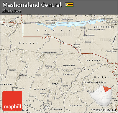 Shaded Relief Map of Mashonaland Central