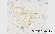 Shaded Relief Map of Mashonaland Central, lighten, semi-desaturated