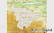 Shaded Relief Map of Mashonaland Central, physical outside