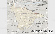 Shaded Relief Map of Mashonaland Central, semi-desaturated