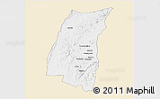Classic Style 3D Map of Mazowe, single color outside