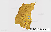 Physical 3D Map of Mazowe, cropped outside