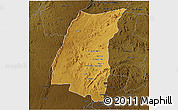 Physical 3D Map of Mazowe, darken
