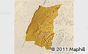 Physical 3D Map of Mazowe, lighten