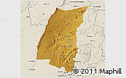 Physical 3D Map of Mazowe, shaded relief outside