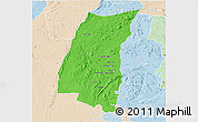 Political 3D Map of Mazowe, lighten