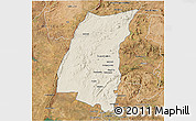 Shaded Relief 3D Map of Mazowe, satellite outside