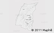Silver Style 3D Map of Mazowe, single color outside