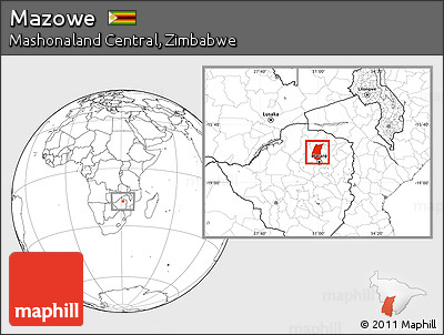 Blank Location Map of Mazowe