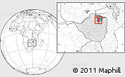 Blank Location Map of Mazowe, highlighted country, highlighted parent region, within the entire country