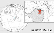 Blank Location Map of Mazowe, highlighted country, highlighted parent region