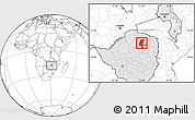 Blank Location Map of Mazowe, highlighted country