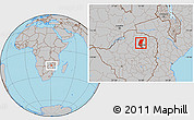 Gray Location Map of Mazowe