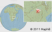Savanna Style Location Map of Mazowe, highlighted parent region, hill shading