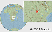 Savanna Style Location Map of Mazowe, hill shading