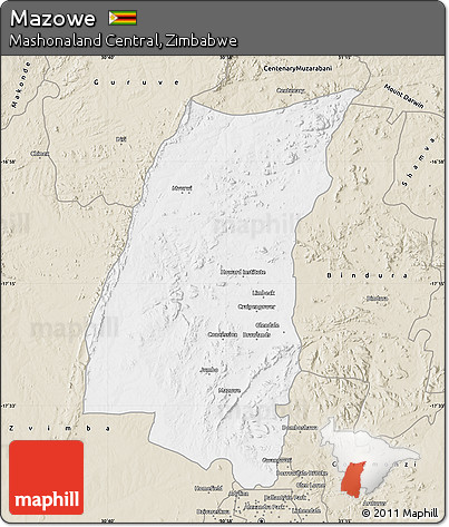 Classic Style Map of Mazowe