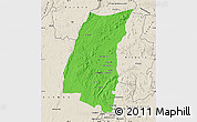 Political Map of Mazowe, shaded relief outside