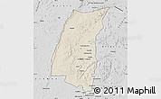 Shaded Relief Map of Mazowe, desaturated