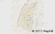 Shaded Relief Map of Mazowe, lighten