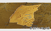 Physical Panoramic Map of Mazowe, darken