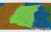 Political Panoramic Map of Mazowe, darken