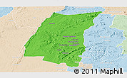 Political Panoramic Map of Mazowe, lighten