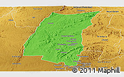 Political Panoramic Map of Mazowe, physical outside