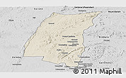 Shaded Relief Panoramic Map of Mazowe, desaturated
