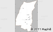 Gray Simple Map of Mazowe, cropped outside