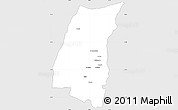 Silver Style Simple Map of Mazowe, single color outside