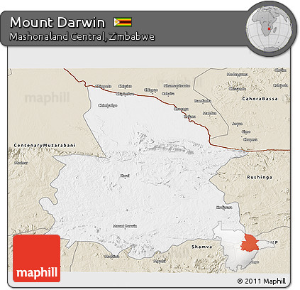 Classic Style 3D Map of Mount Darwin