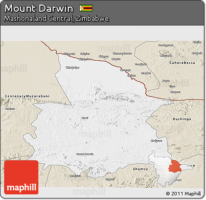 Classic Style 3D Map of Mount Darwin