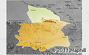 Physical 3D Map of Mount Darwin, darken, desaturated