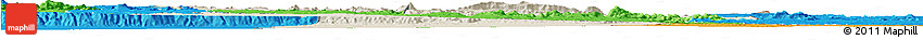Shaded Relief Horizon Map of Mount Darwin, political outside