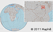Gray Location Map of Mount Darwin, within the entire country, hill shading