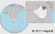 Gray Location Map of Mount Darwin, highlighted country, highlighted parent region, within the entire country