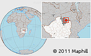 Gray Location Map of Mount Darwin, highlighted country, highlighted parent region