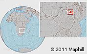 Gray Location Map of Mount Darwin, highlighted parent region, within the entire country, hill shading