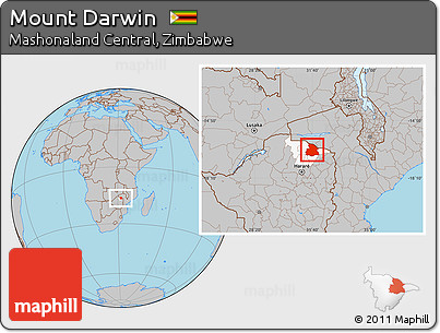Gray Location Map of Mount Darwin, highlighted parent region