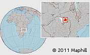 Gray Location Map of Mount Darwin, highlighted parent region, hill shading