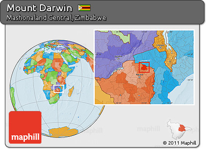 Political Location Map of Mount Darwin