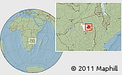 Savanna Style Location Map of Mount Darwin, highlighted parent region, hill shading