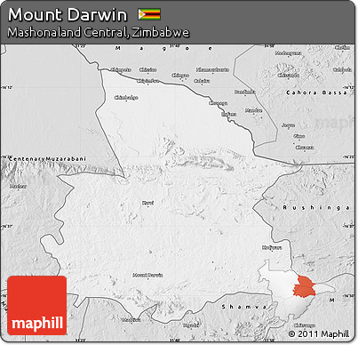 Silver Style Map of Mount Darwin