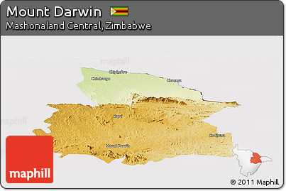 Physical Panoramic Map of Mount Darwin, cropped outside